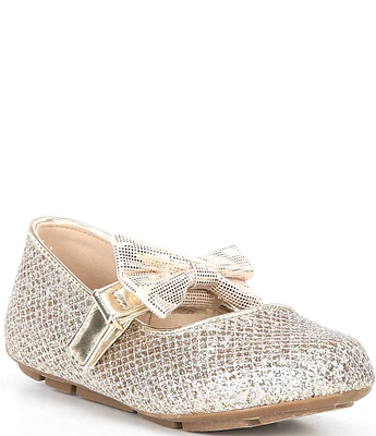 MICHAEL Michael Kors Girls' Rover Harin Glitter Bow Ballet Flats (Infant)