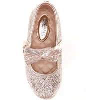 MICHAEL Michael Kors Girls' Rover Harin Glitter Bow Ballet Flats (Infant)