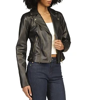 MICHAEL Michael Kors Lamb Leather Moto Jacket