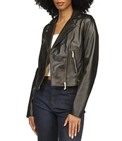 MICHAEL Michael Kors Lamb Leather Moto Jacket