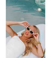 MICHAEL Michael Kors Logo Ring Underwire Tummy Control One Shoulder One Piece Swimsuit