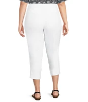 MICHAEL Michael Kors Plus Size Lux Tech Woven Stretch Straight Leg Slit Hem Capri Pants