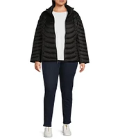 MICHAEL Michael Kors Plus Size Stand Collar Removable Hood Zip Front Puffer Jacket