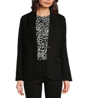 MICHAEL Michael Kors Ponte Knit Notch Lapel Long Sleeve Flap Pocket Button Front Coordinating Blazer