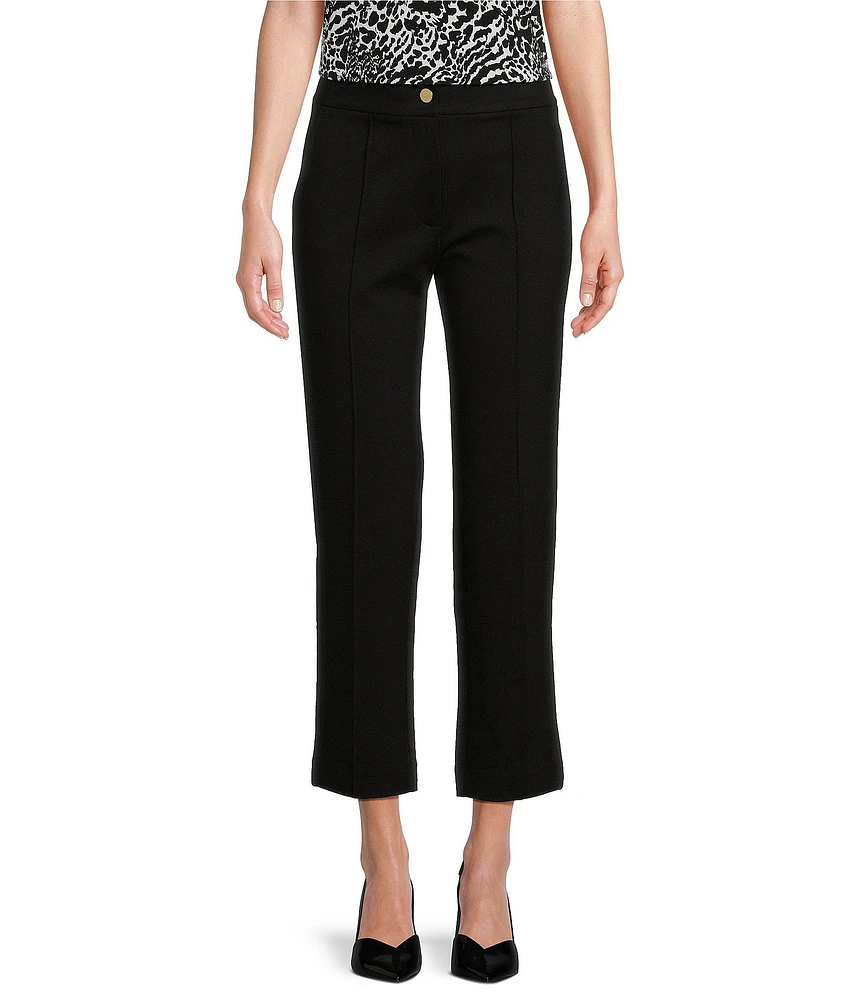 MICHAEL Michael Kors Ponte Knit Straight Leg Front Seam Crop Pant