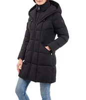 MICHAEL Michael Kors Quilted Oversize Hooded Stand Collar Bib Puffer Jacket