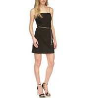 MICHAEL Michael Kors Sleeveless Chain Belted Mini Dress