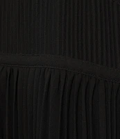 MICHAEL Michael Kors Solid Eco Poly Keyhole V-Neck Elastic Sleeve Cuff Fit & Flare Dress