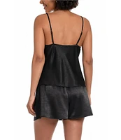 Midnight Bakery Shimmer Satin Cowl Neck Cami Shorty Set