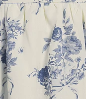 Midnight Doll Floral Print Tie Shoulder V-Neck Pleated Tiered Midi Dress