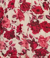 Midnight Doll Floral Print V-Neck Long Sleeve Tiered Dress