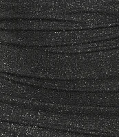 Midnight Doll Glitter Knit Spaghetti Strap Cowl Neck Bodycon Dress