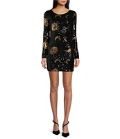 Midnight Doll Long Sleeve Sequin Open Back Bodycon Dress