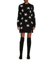 Midnight Doll Long Sleeve Star Sweater Dress