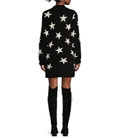 Midnight Doll Long Sleeve Star Sweater Dress