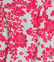 Midnight Doll Printed Bubble Textured Puff Sleeve Tie Back Dress
