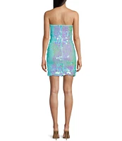 Midnight Doll Strapless Paillette Sequin Mini Dress