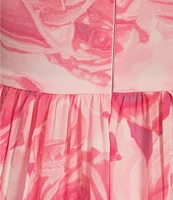 Midnight Doll Tie Sleeve Printed Carefree Corset Detail Tiered Maxi Dress