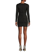 Midnight Doll V-Neck Glitter Knit Tulip Hem Bodycon Dress