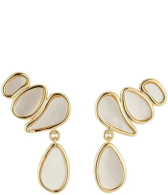 Mignonne Gavigan 14K Gold Plated Brass Petite Paulina Mother Of Pearl Drop Earrings