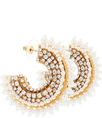 Mignonne Gavigan Mini Fiona Pearl Crystal Hoop Earrings