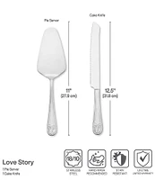 Mikasa Love Story Stainless Steel Cake Knife And Server Set