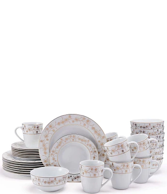 Mikasa Metallic Floral Gold 32-Piece Dinnerware Set