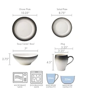 Mikasa Swirl 16-Piece Ombre Dinnerware Set