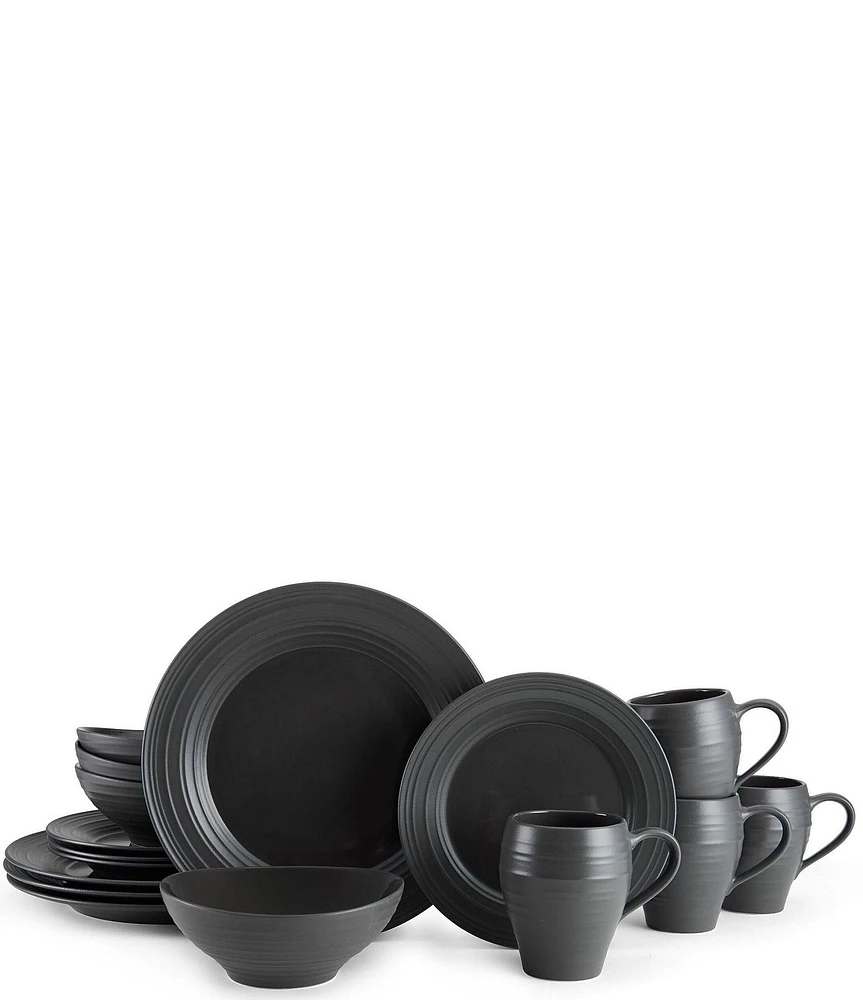 Mikasa Swirl Graphite 16-Piece Dinnerware Set