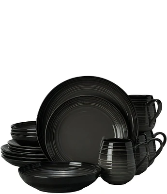 Mikasa Swirl Graphite Coupe 16-Piece Dinnerware Set