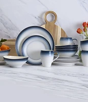 Mikasa Swirl Ombre Blue 16-Piece Dinnerware Set
