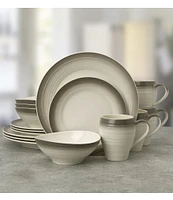 Mikasa Swirl Ombre Mocha 16-Piece Dinnerware Set