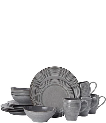 Mikasa Swirl Speckle Graphite 16-Piece Dinnerware Set