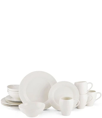 Mikasa Swirl White 16-Piece Dinnerware Set