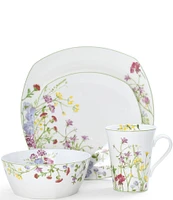 Mikasa Wildflower Garden Square 16-Piece Dinnerware Set, Service for 4