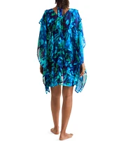 Mimi Flamingo Saltwater Tie Dye Breeze Poncho Swim Cover-Up