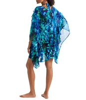 Mimi Flamingo Saltwater Tie Dye Breeze Poncho Swim Cover-Up