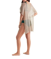 Mimi Flamingo Metallic Knit Lagoon Tunic Swim Cover-Up