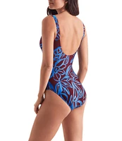Mimi Flamingo Oasis Harper Square Neck Backless One Piece Swimsuit