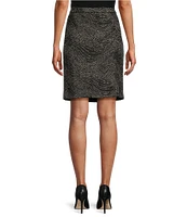 Ming Wang Coordinating Amica Jacquard Knit Above-The-Knee Pencil Skirt