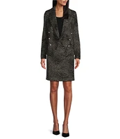 Ming Wang Coordinating Amica Jacquard Knit Above-The-Knee Pencil Skirt