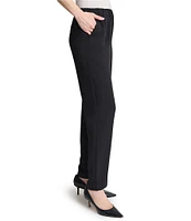 Ming Wang Crepe De Chine Straight Leg Pants