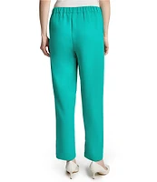 Ming Wang Crepe De Chine Straight Leg Pants