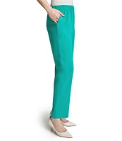 Ming Wang Crepe De Chine Straight Leg Pants
