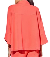 Ming Wang Deco Crepe Winged Collar Bracelet Tulip Sleeve Jacket