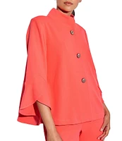 Ming Wang Deco Crepe Winged Collar Bracelet Tulip Sleeve Jacket