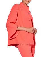 Ming Wang Deco Crepe Winged Collar Bracelet Tulip Sleeve Jacket
