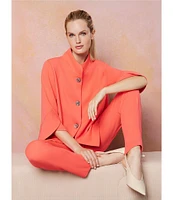 Ming Wang Deco Crepe Winged Collar Bracelet Tulip Sleeve Jacket
