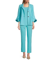 Ming Wang Deco Crepe Winged Collar Bracelet Tulip Sleeve Jacket