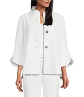 Ming Wang Deco Crepe Winged Collar Bracelet Tulip Sleeve Jacket